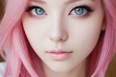 AI girl with pink hair wallpaper