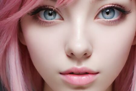 AI girl with pink hair wallpaper