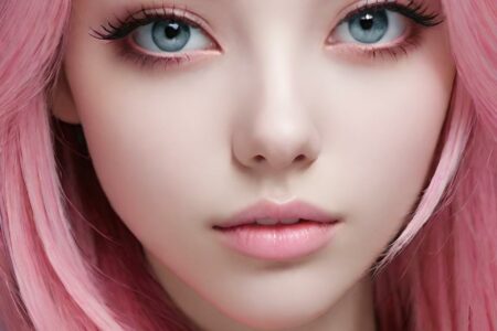 AI girl with pink hair wallpaper