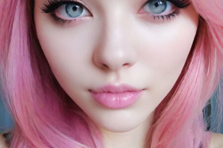 AI girl with pink hair wallpaper