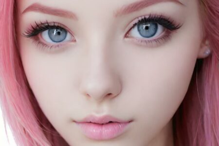 AI girl with pink hair wallpaper