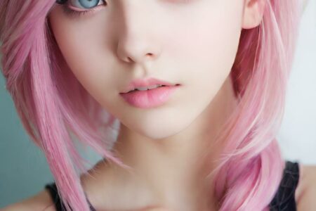 AI girl with pink hair wallpaper