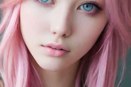 AI girl with pink hair wallpaper