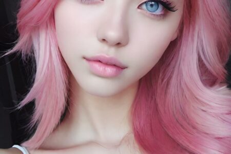 AI girl with pink hair wallpaper