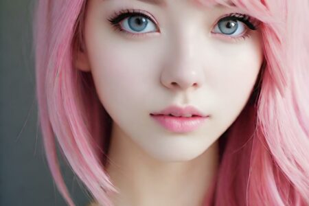 AI girl with pink hair wallpaper