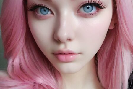 AI girl with pink hair wallpaper