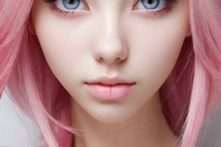 AI girl with pink hair wallpaper