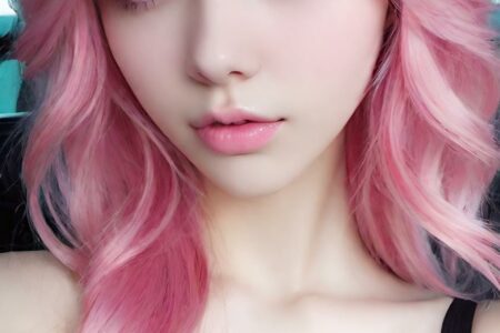 AI girl with pink hair wallpaper