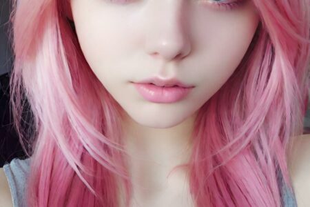 AI girl with pink hair wallpaper