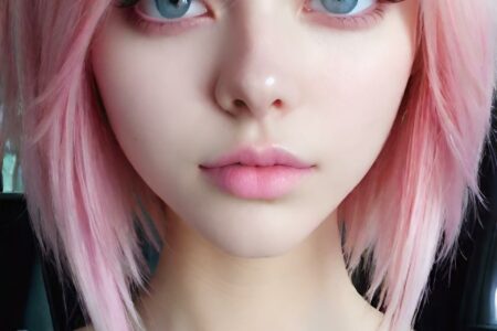 AI girl with pink hair wallpaper