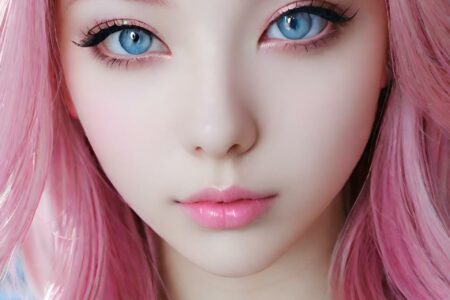 AI girl with pink hair wallpaper