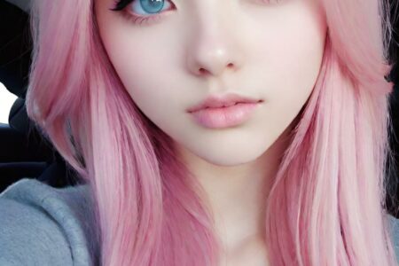 AI girl with pink hair wallpaper
