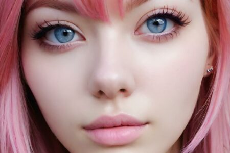 AI girl with pink hair wallpaper