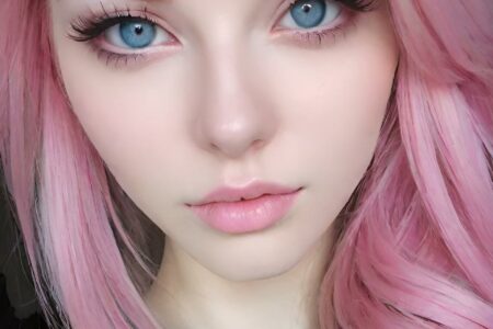 AI girl with pink hair wallpaper