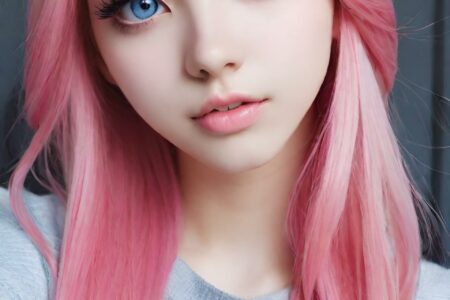 AI girl with pink hair wallpaper