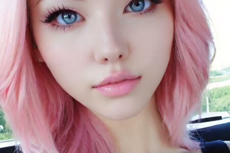 AI girl with pink hair wallpaper