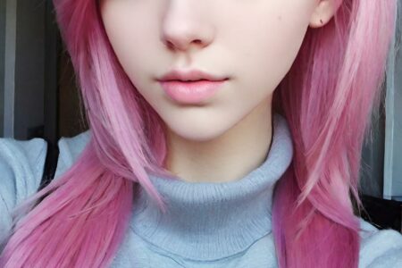 AI girl with pink hair wallpaper