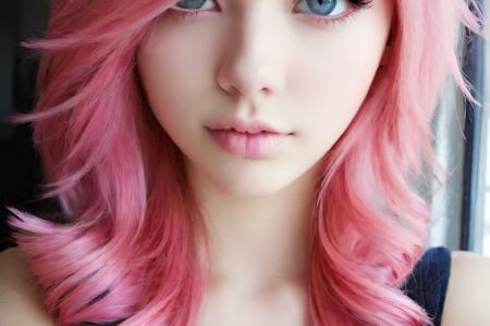 AI girl with pink hair wallpaper