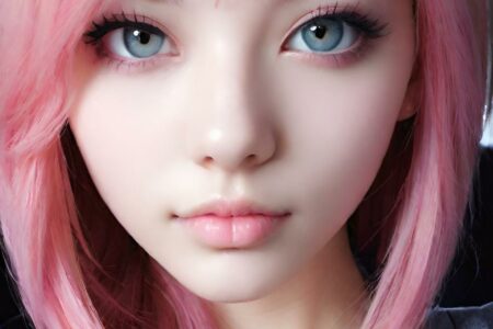 AI girl with pink hair wallpaper