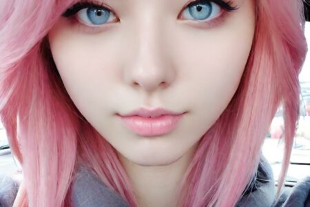 AI girl with pink hair wallpaper
