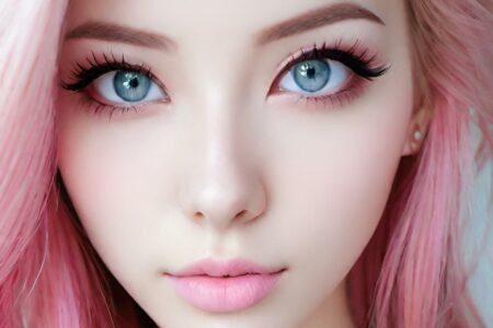 AI girl with pink hair wallpaper