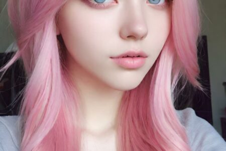 AI girl with pink hair wallpaper