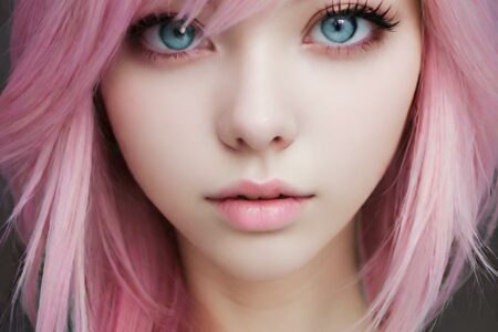AI girl with pink hair wallpaper