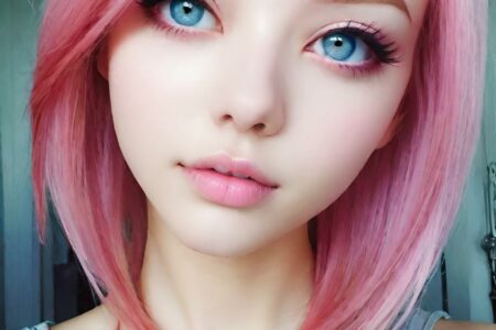 AI girl with pink hair wallpaper