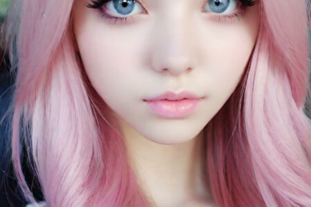 AI girl with pink hair wallpaper