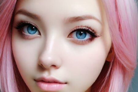 AI girl with pink hair wallpaper