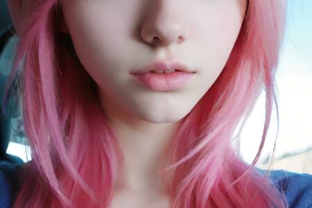 AI girl with pink hair wallpaper