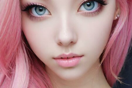 AI girl with pink hair wallpaper