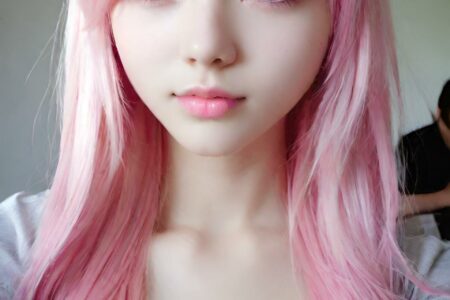 AI girl with pink hair wallpaper