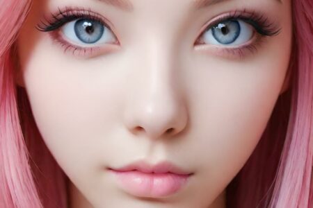 AI girl with pink hair wallpaper