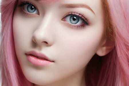 AI girl with pink hair wallpaper
