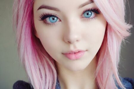 AI girl with pink hair wallpaper