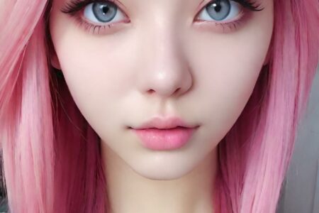 AI girl with pink hair wallpaper