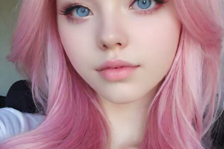 AI girl with pink hair wallpaper