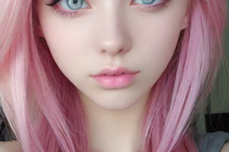 AI girl with pink hair wallpaper