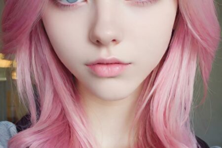 AI girl with pink hair wallpaper