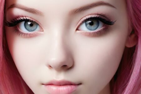 AI girl with pink hair wallpaper