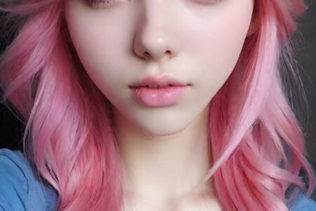 AI girl with pink hair wallpaper