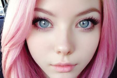 AI girl with pink hair wallpaper