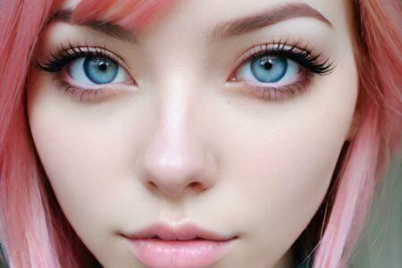 AI girl with pink hair wallpaper