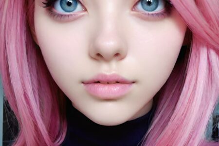 AI girl with pink hair wallpaper