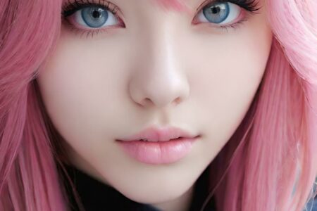 AI girl with pink hair wallpaper
