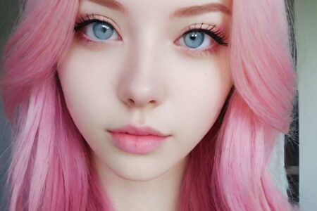 AI girl with pink hair wallpaper