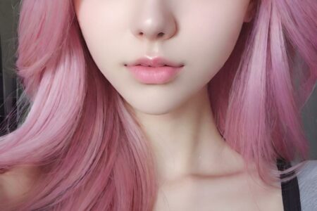 AI girl with pink hair wallpaper