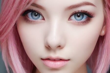 AI girl with pink hair wallpaper