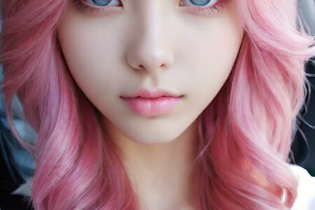 AI girl with pink hair wallpaper